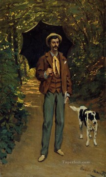  Una Pintura al %C3%B3leo - Victor Jacquemont sosteniendo una sombrilla Claude Monet